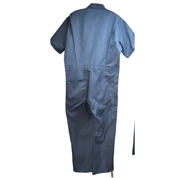 Red Kap Mens Blue Work Uniform Cargo Mechanic Zip Up Coveralls 44 REG Pockets - Picture 2 of 7